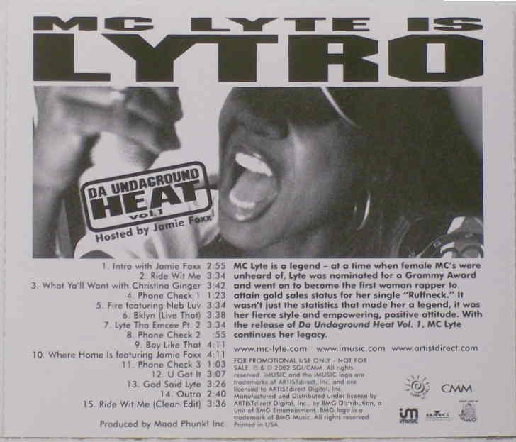 MC Lyte - MC Lyte is Lytro: Da Undaground Heat Vol. 1 - Tekst piosenki, lyrics | Tekściki.pl